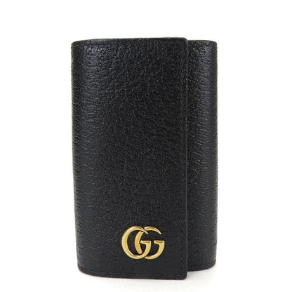 Gucci Key Case 435305 GG Marmont Leather Black 6-stack Ladies Men's Gucci