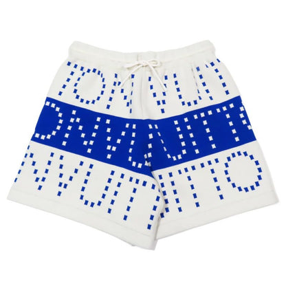 Unused 23SS Louis Vuitton Knit Shorts Chunky Stripe Logo All Over L White Blue
