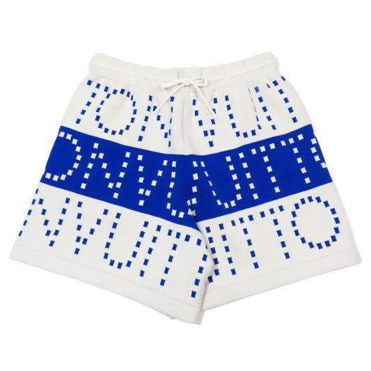 Unused 23SS Louis Vuitton Knit Shorts Chunky Stripe Logo All Over L White Blue