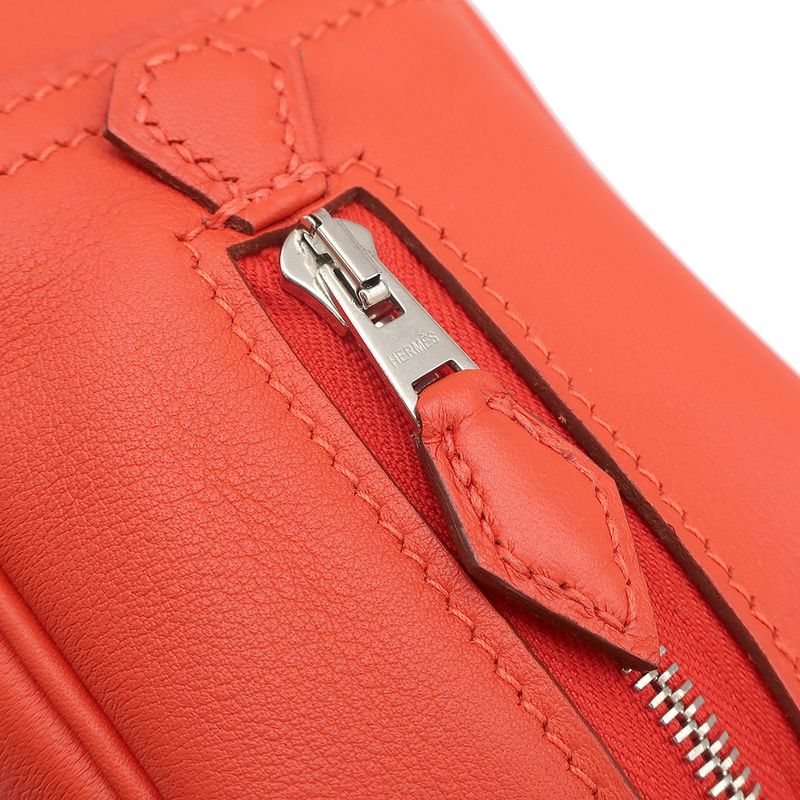 Hermes Handbag Mini Prum Vorsift Capucines Silver Hardware Svhardware Q