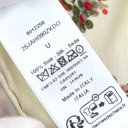 DIOR Jardin D'hiver 90 Square Scarf 100% Silk Beige Multicolor Made In Italy