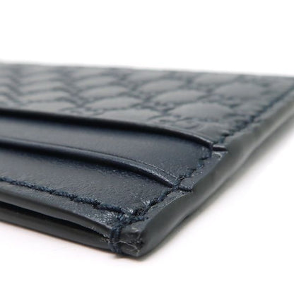 Gucci Card Case 262837 Micro Guccissima Leather Card Holder Navy Gucci