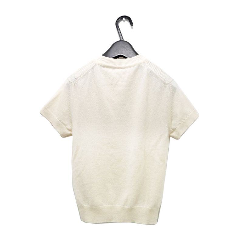 Hermes Short Sleeve Knit White Size 36 Cashmere Short Sleeve Women's