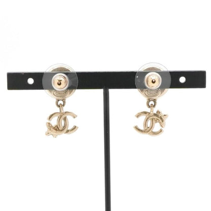 Chanel Earrings Earring Gold Coco Mark Rhinestone