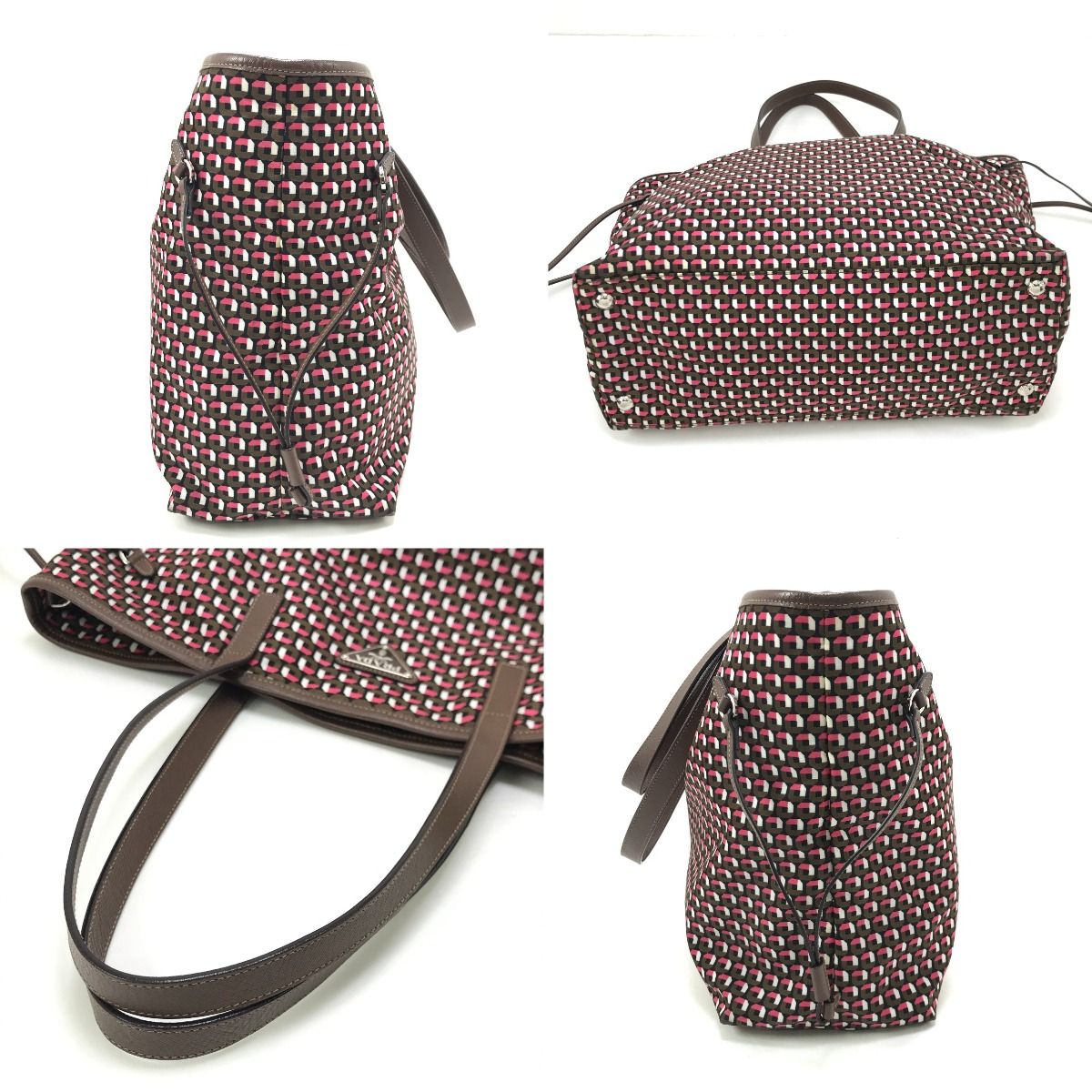 Prada Tote Bag Miss Ing Shoulder Strap Signs of Use Nylon B4001t Red