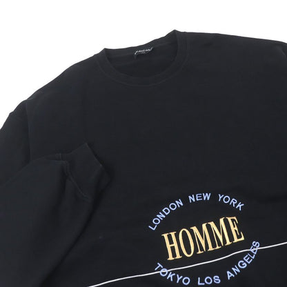 Balenciaga 17AW 485994 100% Cotton Homme Embroidery Oversized Sweatshirt Black