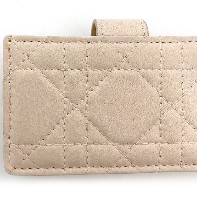 Christian Dior Card Case Beige Lady Dior Cannage