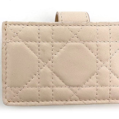 Christian Dior Card Case Beige Lady Dior Cannage