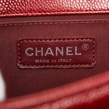 Chanel Coco Marc Boy Chanel 25 Crossbody Chain Shoulder Bag Red Caviar Skin