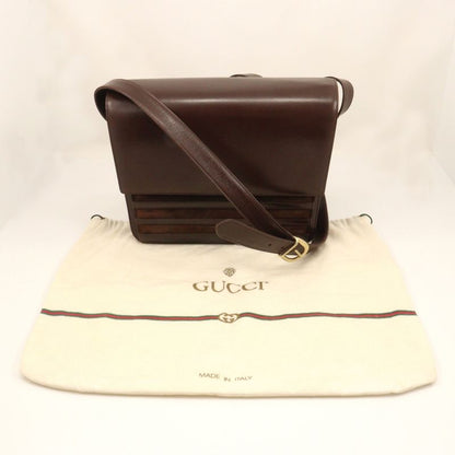 Gucci Old Gucci 001.109.1314 Calf And Suede Brown Women Shoulder Bag