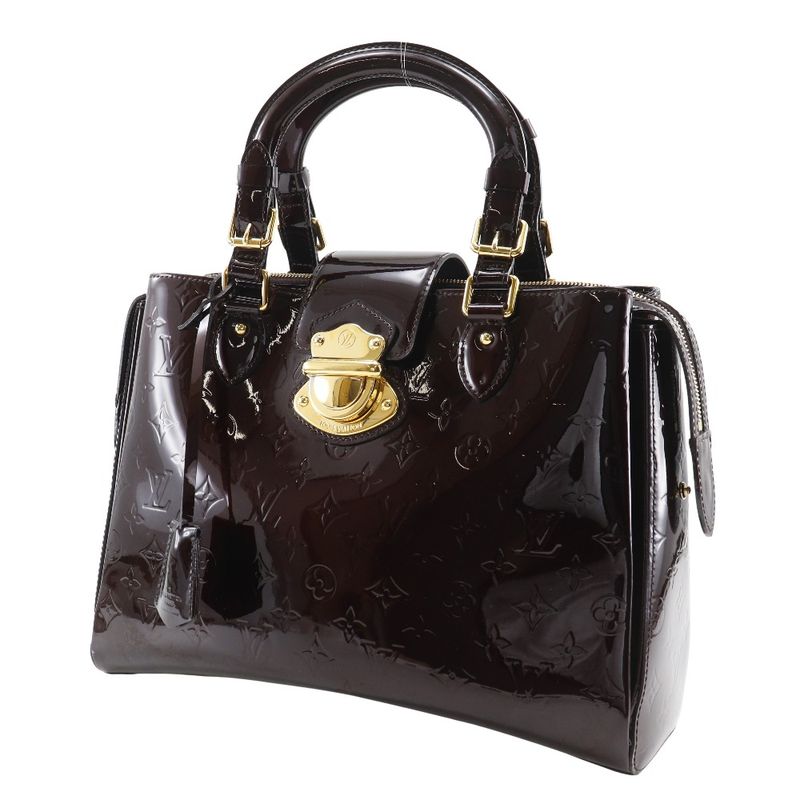 Louis Vuitton Melrose Avenue M93757 Monogram Vernis Amarante Gold Ladies Handbag