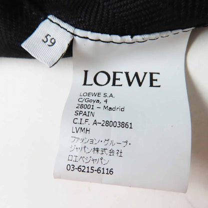LOEWE Anagram Leather Lamb Leather Hat With Patches Hat Black Silver Hardware