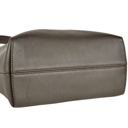 Fendi By The Way Medium Handbag Leather 8bl124 Gray Shoulder Strap