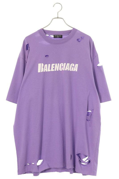 Balenciaga 651795 Tkvb8 Destroyed Logo Print T-shirt Men's S