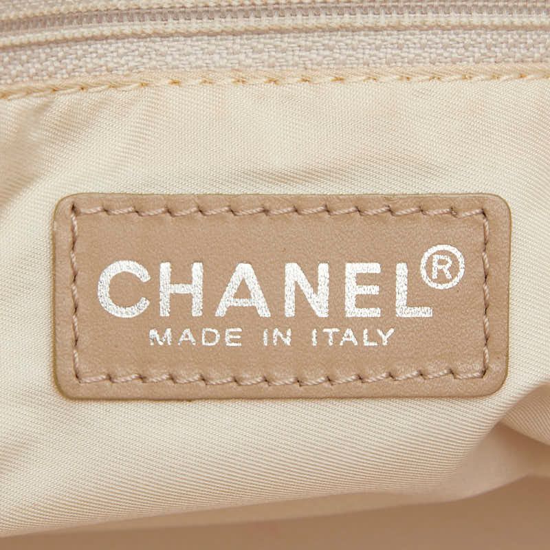 Chanel New Travel Line Beige Pink Nylon Leather Women's Chanel