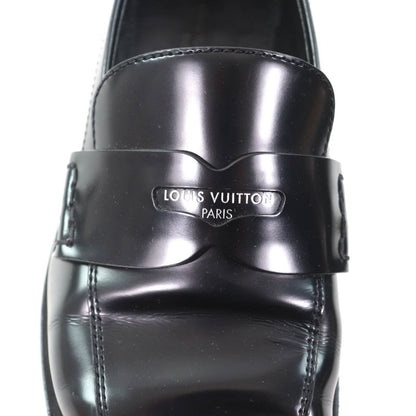 Louis Vuitton Connelly Line Logoed Square Toe Leather Coin Loafer Black