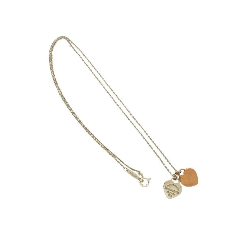 Tiffany & Co Return To Double Heart Silver 925 Metal Necklace