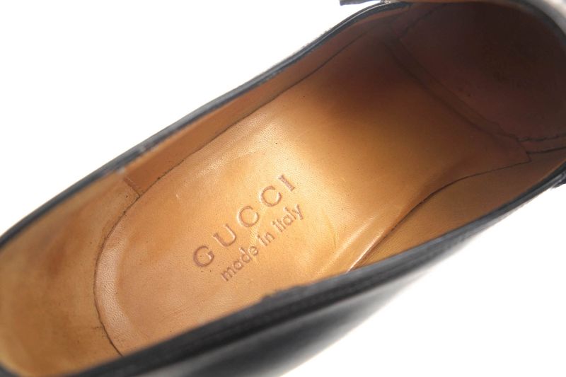 Gucci Bit Loafers Shoes Men Leather Genuine Black 204396 Horsebit Leather Sole