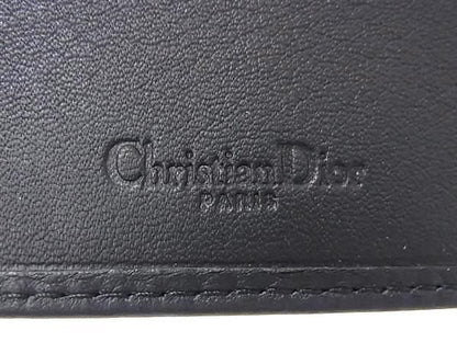 Christian Dior Leather Bifold Wallet Coin Purse Black Fp1186