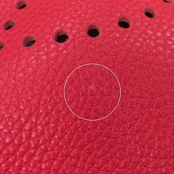 Hermes Shoulder Bag Evelyn 3 PM Taurillon Clemence Rouge Cazac Silver Hardware