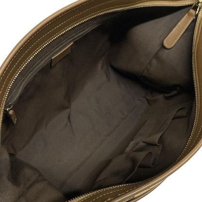 Gucci Tote Bag GG Pattern 388929 Beige And Dark Brown Leather