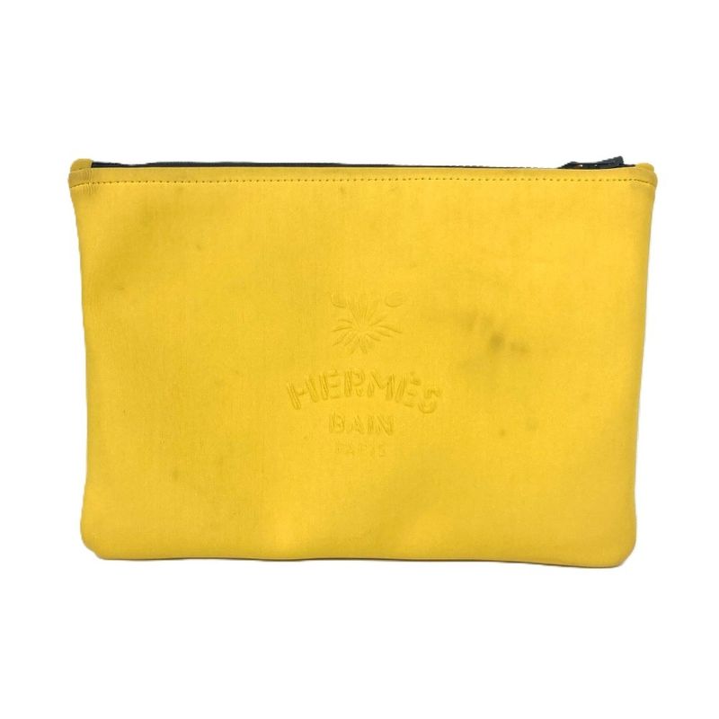 Hermes Pouch Neobain MM Leopard Polyamide Yellow
