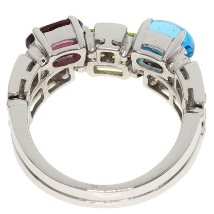 Bvlgari Bulgari Allegra Diamond Multi-colored Stones Ring 18K White Gold Ladies