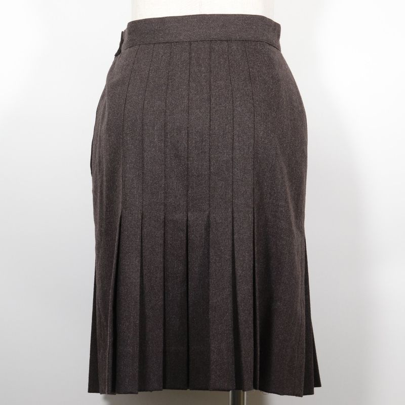 Chanel Flared P03640v03532 Wool Brown Women's Skirt
