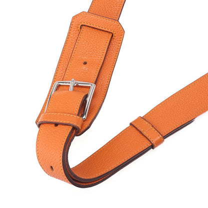 Hermes Gipsyère 34 Shoulder Bag Taurillon Clemence Orange And Jeanne (silver