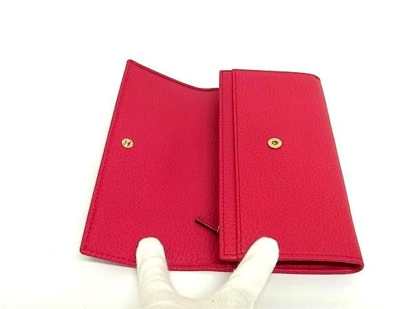 Gucci 354496 Swing Continental Leather Bifold Long Wallet Ladies Pink Bn0931