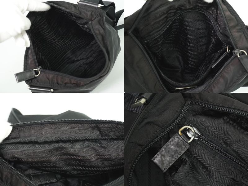 Authentic Prada Nylon Shoulder Bag Pochette Black Bag Pre-owned [follow-up
