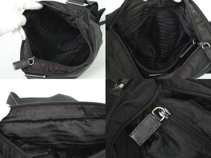 Authentic Prada Nylon Shoulder Bag Pochette Black Bag Pre-owned [follow-up