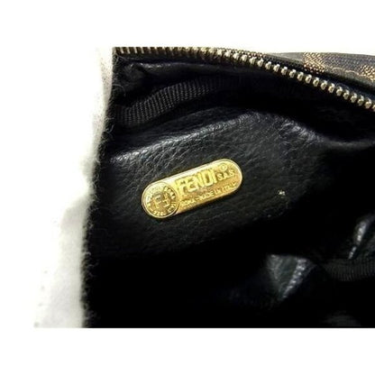 Fendi FF Vintage Zucca Canvas Mini Bag Small Pouch Cosmetic Tan