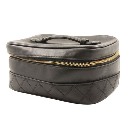 Chanel Vanity Bicolore Handbag Lambskin Black Ladies Pouch