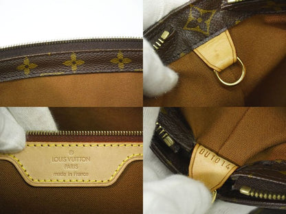 Authentic Louis Vuitton LV Cabas Mezzo Monogram Shoulder Bag Tote Bag Brown