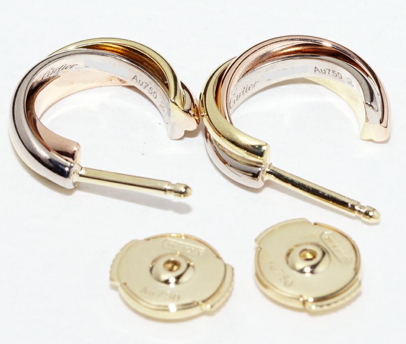 Cartier Earrings 18K Yellow Gold 18K White Gold 18K Pink Gold Trinity Earrings