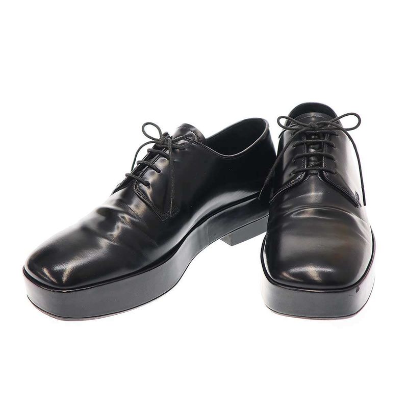 Prada Square Toe Platform Leather Shoes 2eg379 Black 8