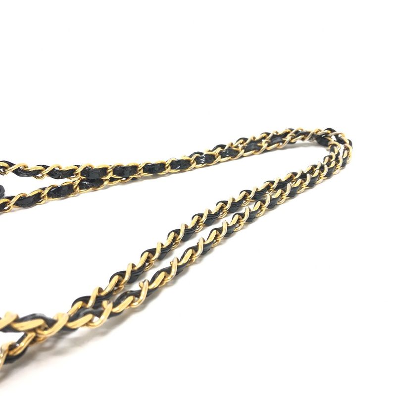 Chanel Shoulder Bag Coco Mark Enamel Black