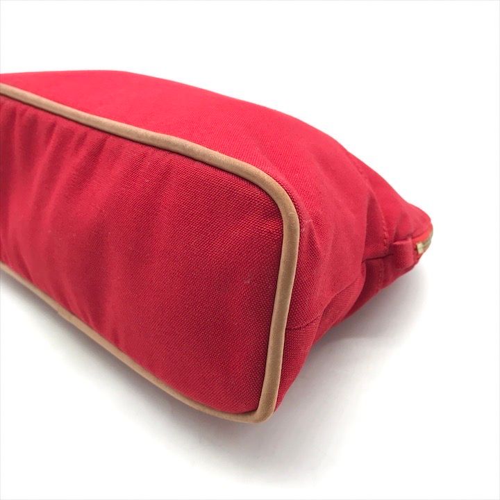 Hermes Bolide 25 Cotton Pouch Case Cosmetic Red