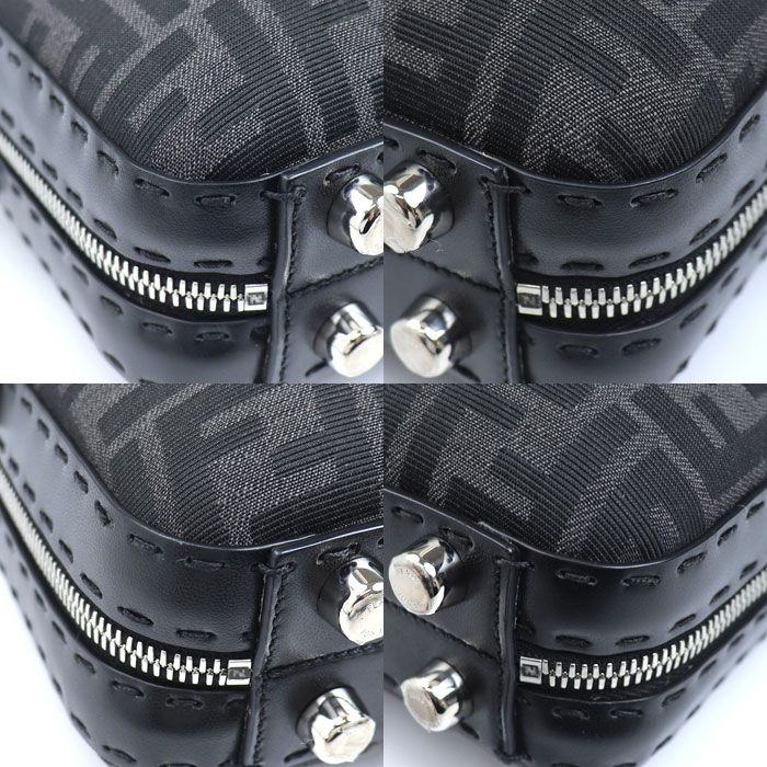 Fendi Mini Travel Zucca Shoulder Bag Black 7va552 Preowned Unisex