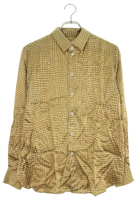 Saint Laurent Paris 395733 Y2c28 Dotted All Over Silk Long Sleeve Shirt Men's 40