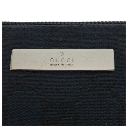 Gucci Black Silver Hardware GG Canvas/leather 039 1103 Handbag Accessory Pouch