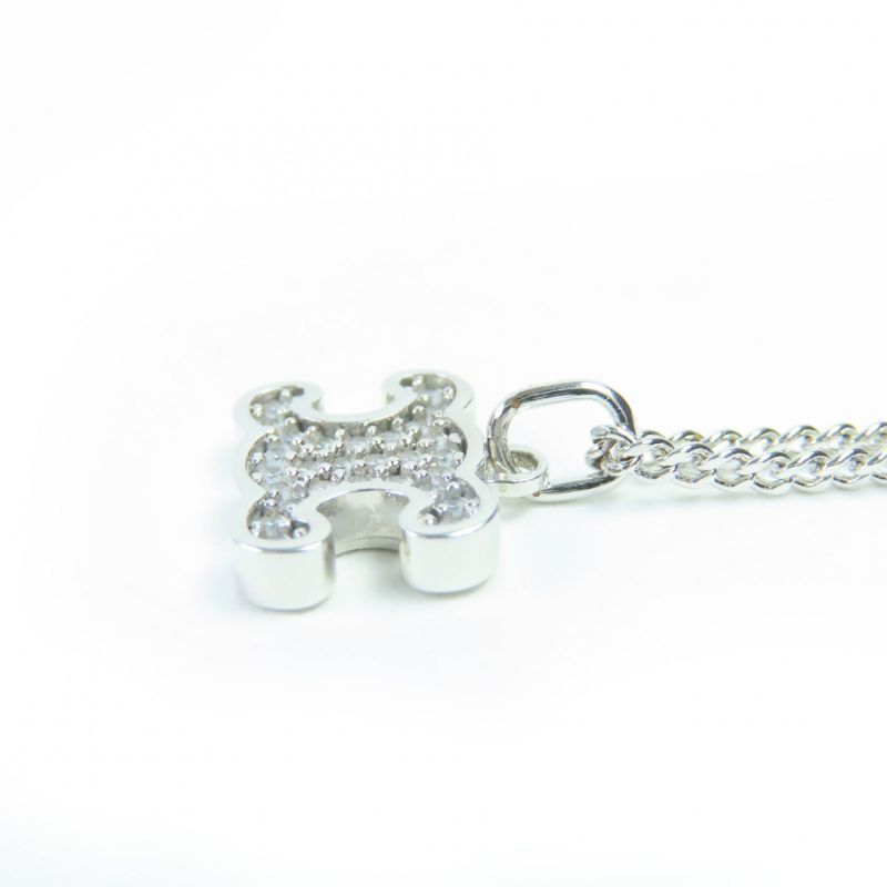 Celine Triomphe Rhinestone Necklace With Silver Accessories With Box And