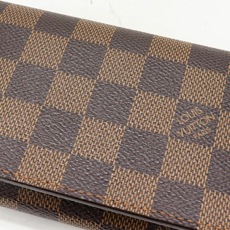 Louis Vuitton L-shaped Zipper Folding Wallet With Coin Purse Damier Portefeuille