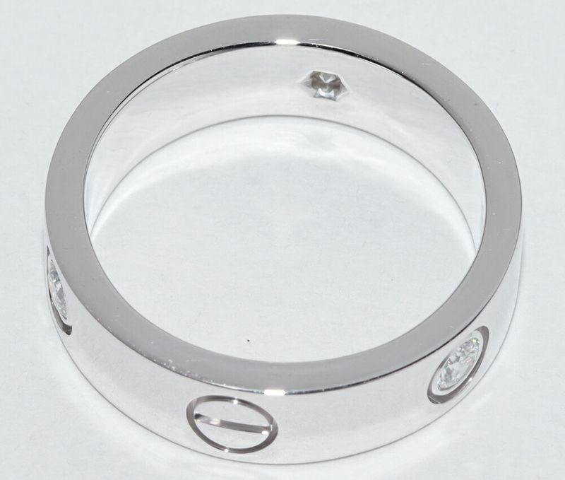 Cartier Ring 18K White Gold Diamond 3P (022ct) Love Ring Half Diamond B40325