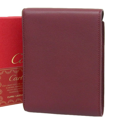 Unused With Box Cartier Current Tag L3000580-ek Cabochon Leather Wallet Trifold