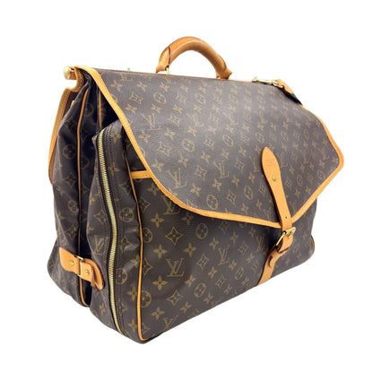 Louis Vuitton Sac Monogram Leather Brown Travel Bag Gold — view 2