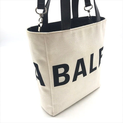 Balenciaga Everyday Tote 2-Way Canvas Leather Shoulder Bag White Black