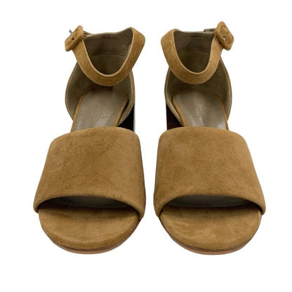 Hermes Sandals Shoes Suede Brown Ankle Belt