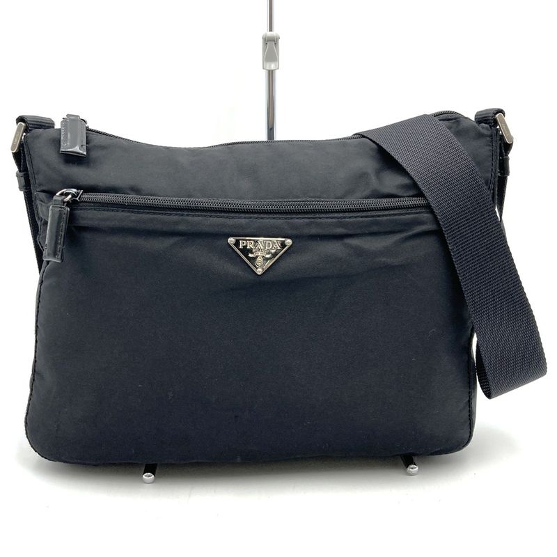 Prada Shoulder Bag Crossbody Black Nylon Women Men